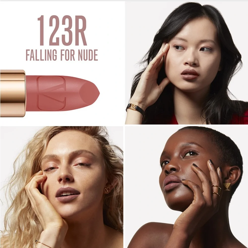 NEW - Rosso Valentino Matte Lip Color in 123R FALLING FOR NUDE